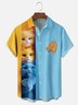 Moisture-wicking Cat Fun Art Young Chest Pocket Bowling Shirt