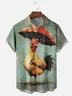 Moisture Wicking Umbrella Chicken Chest Pocket Hawaiian Shirt