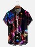 Moisture-wicking Music Guitar Skull Chest Pocket Casual Shirt