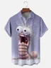 Tall Size Moisture-wicking Crazy Bug Funny Purple Chest Pocket Hawaiian Shirt