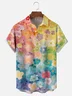 Tall Size Moisture Wicking Floral Gradient Chest Pocket Hawaiian Shirt