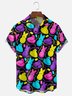 Tall Size Moisture Wicking Easter Egg Bunny Chest Pocket Hawaiian Shirt