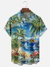 Moisture-wicking Tropical Palm Tree Chest Pocket Hawaiian Shirt