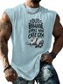 Mens Crewneck Tank Tops Gym Panda Beach Sleeveless Shirt