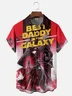 Moisture-wicking Father's Day Best Daddy in the Galaxy Star Chest Pocket Casual Shirt