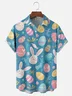 Moisture-wicking Easter Bunny Eggs Chest Pocket Casual Shirt