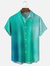 Moisture-wicking Gradient Color Chest Pocket Casual Shirt
