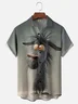 Moisture-wicking Funny Messy Donkey Chest Pocket Hawaiian Shirt