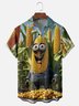 Moisture-wicking Funny Big Eye Corn Chest Pocket Hawaiian Shirt
