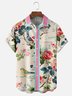 Moisture-wicking Retro Avant-garde Flower and Bird Art Chest Pocket Hawaiian Shirt
