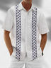 Moisture Wicking Stripes Chest Pocket Casual Guayabera Shirt
