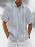 Moisture Wicking Striped Chest Pocket Casual Hawaiian Shirt