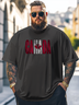 Big Size Men's Canada Day Word Art Loose T-shirt
