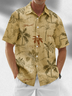 Moisture Wicking Coconut Tree Floral Chest Pocket Casual Hawaiian Shirt
