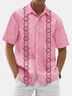Moisture Wicking Stripes Chest Pocket Casual Guayabera Shirt