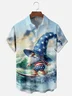 Moisture-wicking American Flag Midget Surfer Independence Day Chest Pocket Casual Shirt
