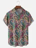 Moisture-wicking Floral Paisley Chest Pocket Hawaiian Shirt