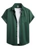 Tall Size Striped Chest Pocket Short Sleeve Casual Shirt