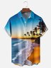 Tall Size Moisture-wicking Palm Tree Chest Pocket Hawaiian Shirt