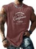 Mens Crewneck Tank Tops California Beach Sleeveless Shirt