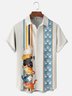 Moisture-wicking Breathable Cats Chest Pocket Bowling Shirt
