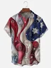 Moisture-wicking American Flag Abstract Art Independence Day Chest Pocket Casual Shirt