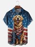 Moisture-wicking Independence Day American Flag Dog Chest Pocket Casual Shirt