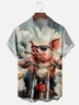 Moisture-wicking Pig Motorcycle Chest Pocket Casual Shirt