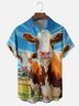 Moisture-wicking Dairy Cow Chest Pocket Casual Shirt
