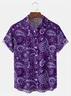 Big Size Moisture-wicking Paisley Floral Chest Pocket Casual Shirt