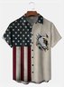 Big Size Moisture-wicking American Eagle Chest Pocket Casual Shirt