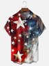 Moisture-wicking American Flag Art Chest Pocket Casual Shirt