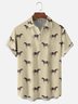 Moisture-wicking Horse Fun Print Chest Pocket Casual Shirt