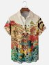 Moisture-wicking Tiger Rooster Japanese Culture Chest Pocket Casual Shirt