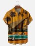 Moisture-wicking Car Tiki Coconut Tree Chest Pocket Hawaiian Shirt