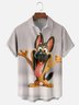 Moisture-wicking Dog Animal Funny Chest Pocket Casual Shirt