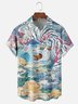 Moisture-wicking Tiger Ukiyoe Chest Pocket Casual Shirt