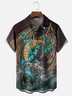 Hardaddy X Artist John Nelson Moisture-wicking Dragon vs Shark Chest Pocket Hawaiian Shirt