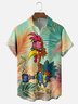 Hardaddy X Artist John Nelson Moisture-wicking Tropical Parrot Chest Pocket Hawaiian Shirt