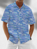 Moisture Wicking Ombre Print Chest Pocket Hawaiian Shirt