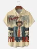 Moisture-wicking Happy Independence Day American Flag Trump Chest Pocket Casual Shirt