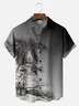 Big Size Moisture-wicking Palm Tree Chest Pocket Hawaiian Shirt
