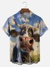 Big Size Moisture-wicking Dairy Cow Chest Pocket Hawaiian Shirt