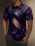 Moisture Wicking Gradient Color Abstract 3D Stripe Short Sleeve Golf Polo