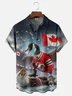 Moisture Wicking Canada Maple Goose Chest Pocket Hawaiian Shirt