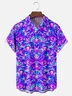 Moisture Wicking Gradient Abstract Geometric Chest Pocket Hawaiian Shirt
