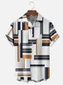Moisture-wicking Artistic Geometry Chest Pocket Casual Shirt