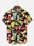 Big Size Moisture-wicking Geomatric Cocktail Chest Pocket Hawaiian Shirt