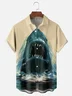 Moisture Wicking Great White Shark Chest Pocket Hawaiian Shirt