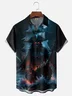 Moisture-wicking Dark Skeleton Pirate Ship Chest Pocket Hawaiian Shirt